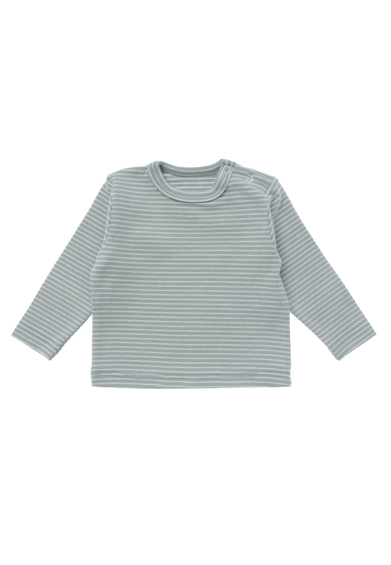 Langarmshirt in schilf-ecru-geringelt Vorderseite