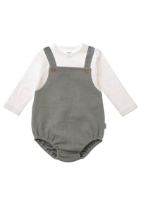 2tlg. Set aus Latzhose und Langarmshirt.