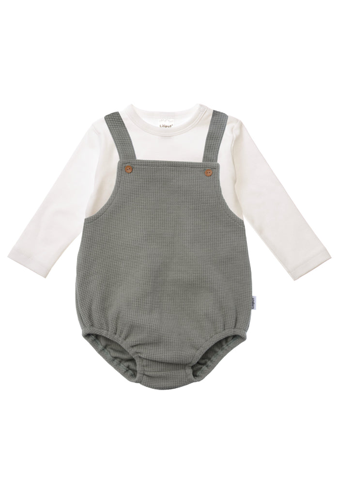 2tlg. Set aus Latzhose und Langarmshirt.