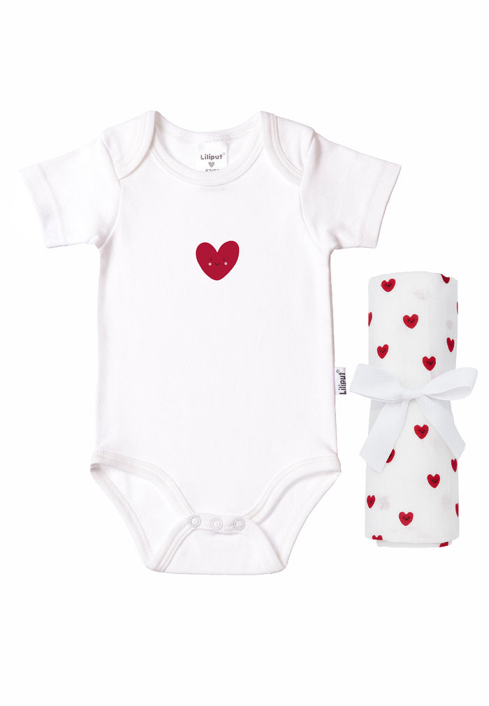 2-teiliges Set mit Body und Musselintuch