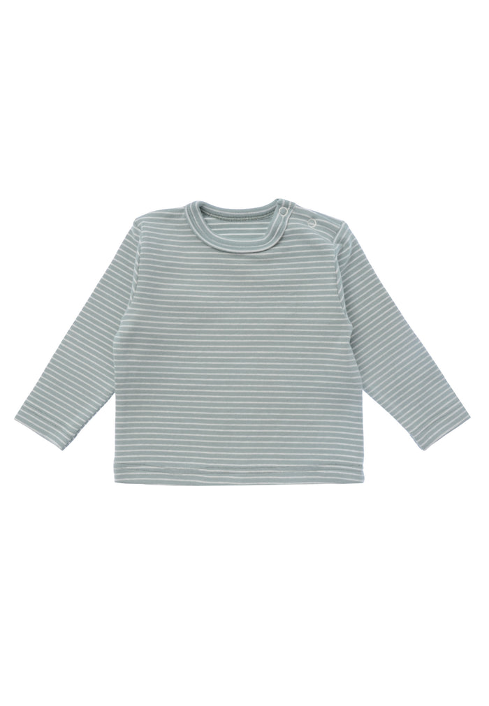 Langarmshirt in schilf-ecru-geringelt Vorderseite