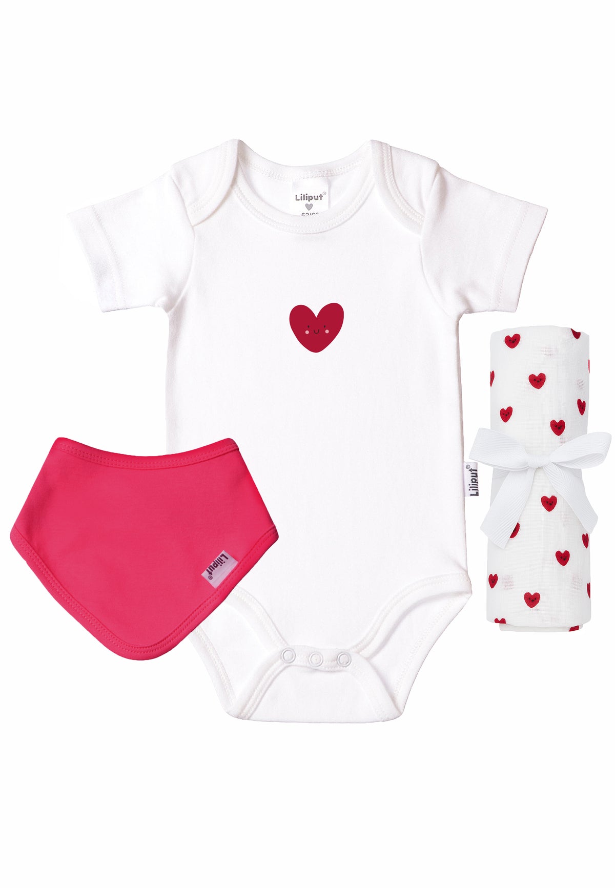 3-teiliges Set mit Body und Musselintuch