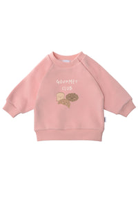 Sweatshirt in rosa mit Raglanärmeln und elastischen Rippenbündchen.
