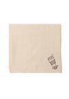 Premium-Musselintuch in beige, groß mit Print "Babyccino Club"