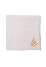 2er-Pack Premium-Musselintücher in apricot und grau "6 am Club" Print