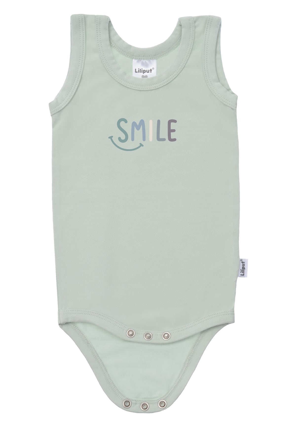 2er Pack Achselbodys in schilf und gestreift mit Smile Print