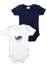 2er-Pack Kurzarmbodys mit Wal Print