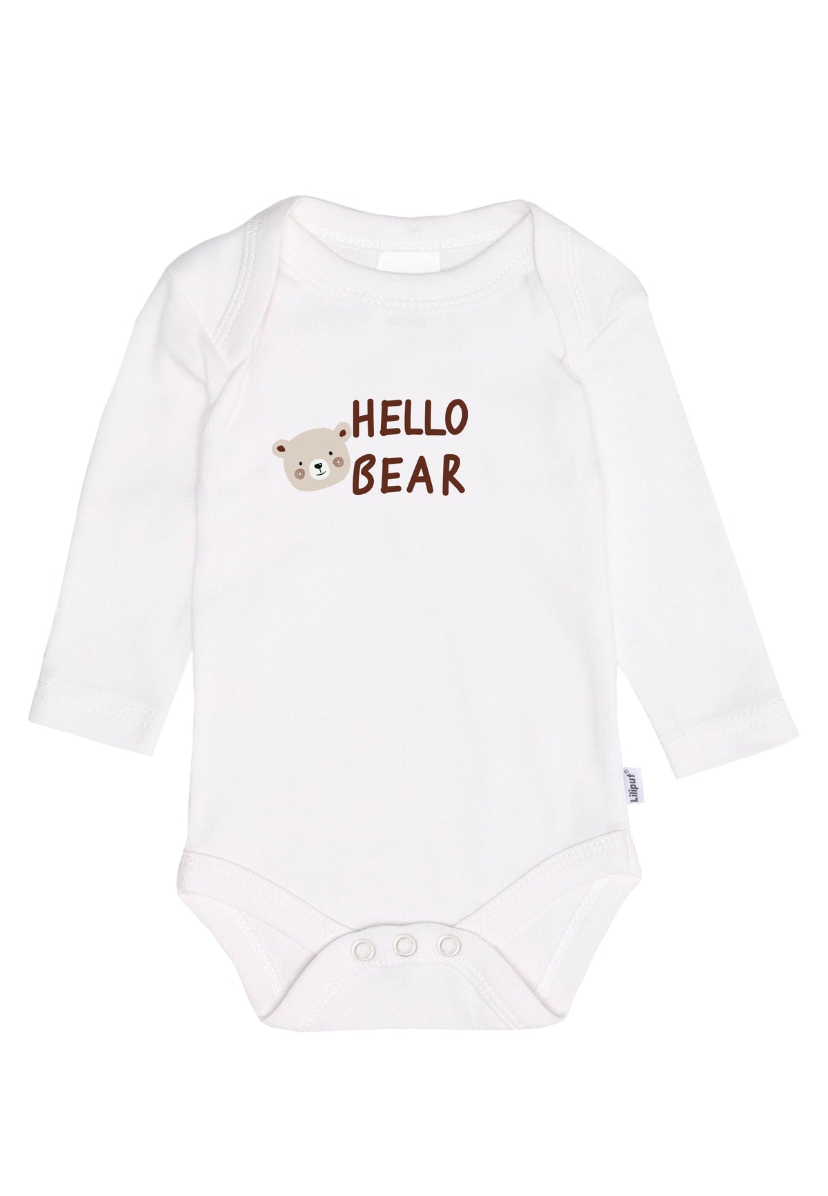 3-teiliges Set, Langarmbody mit Print "Hello Bear"
