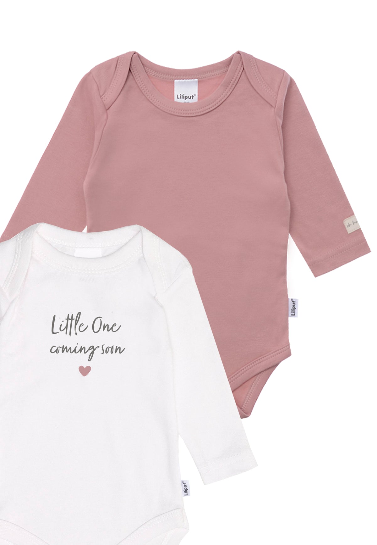Detailansicht des Doppelpack Bodys in rosè und weiß.