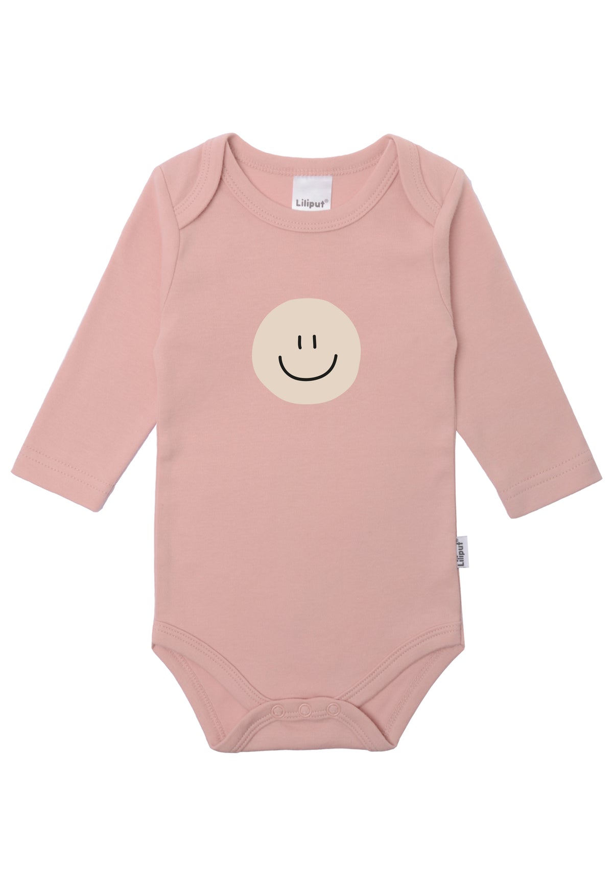 2er-Pack Langarmbodys in rosenholz und grau "Smiley"