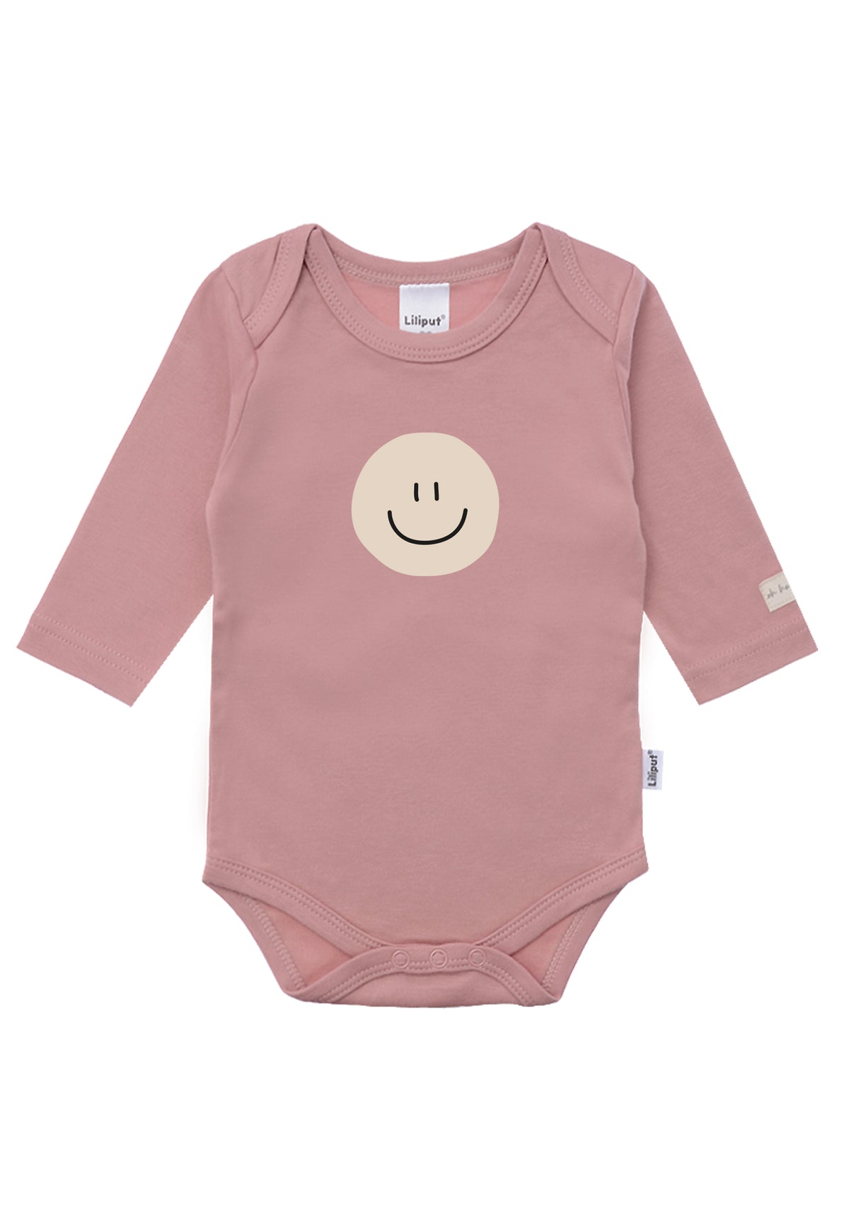 2er-Pack Langarmbodys in rosenholz und weiß "Smiley"