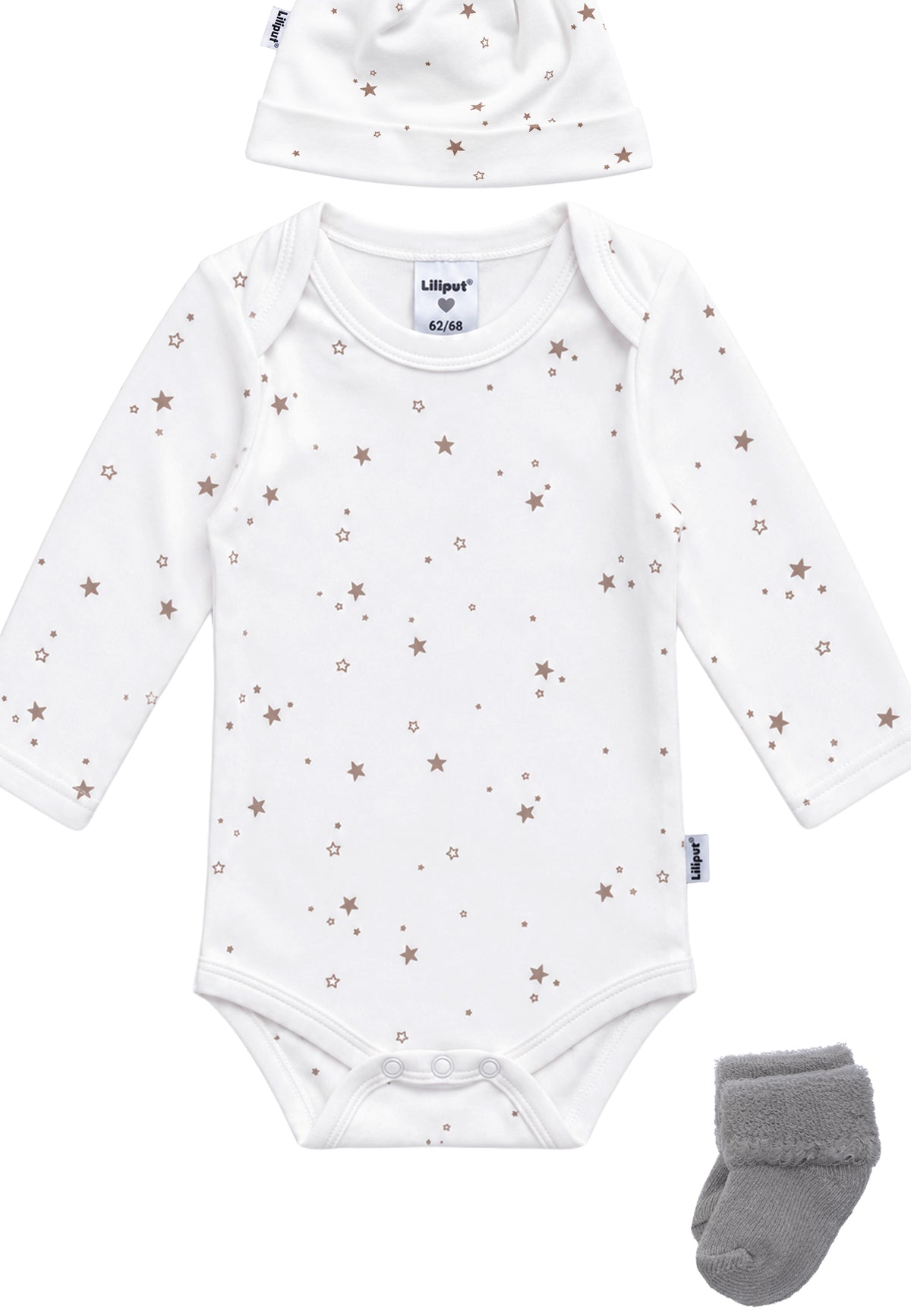 3-teiliges Babyset mit Sternenprint in Weiß