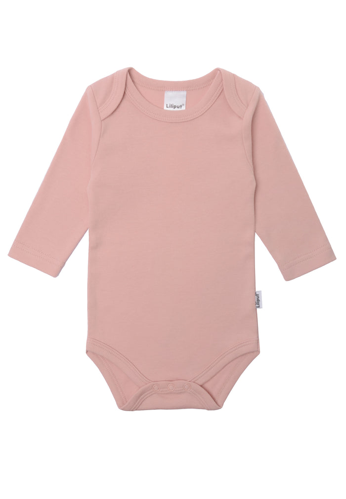 Langarmbody mit Amineckausschnitt in der Farbe rosè