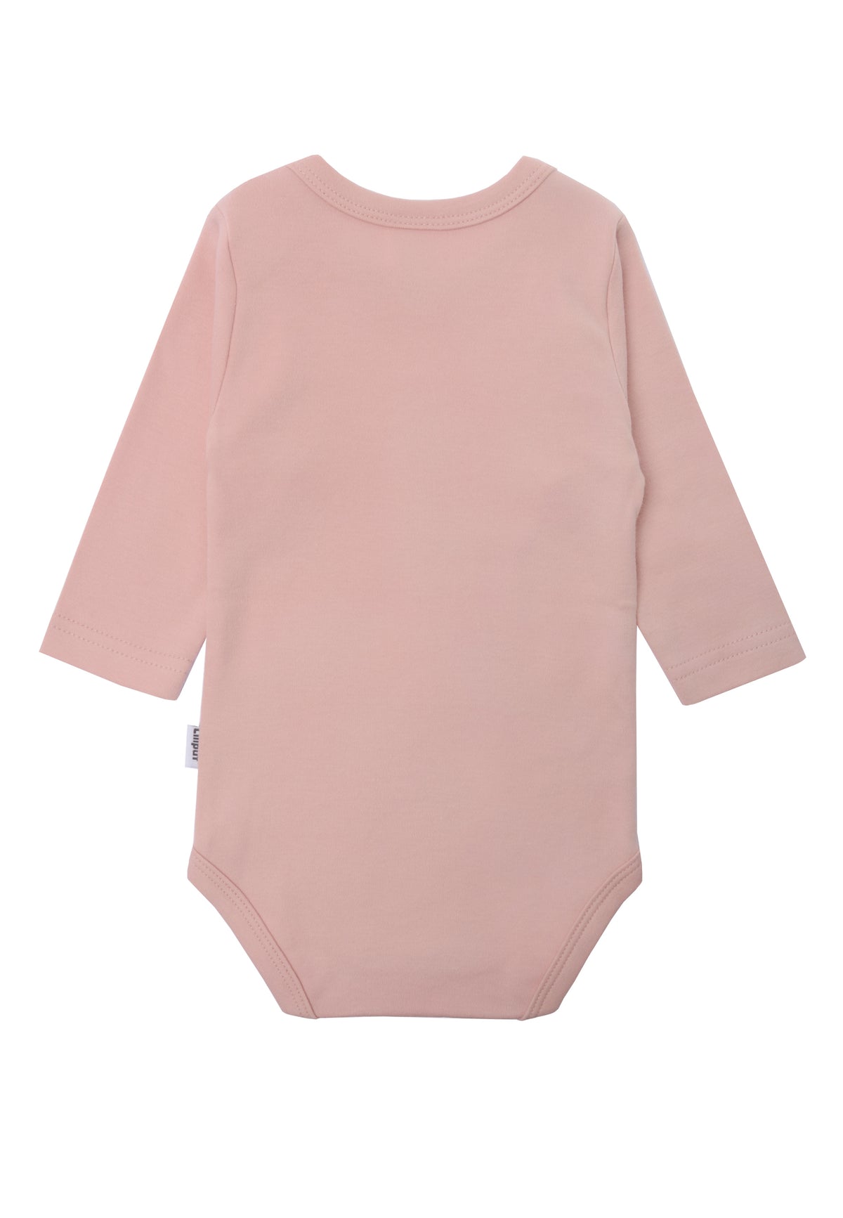 Rückseite Langarmbody mit Amineckausschnitt in der Farbe rosè