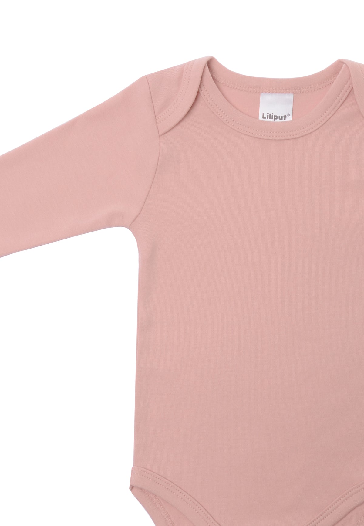 Detailansicht Langarmbody mit Amineckausschnitt in der Farbe rosè