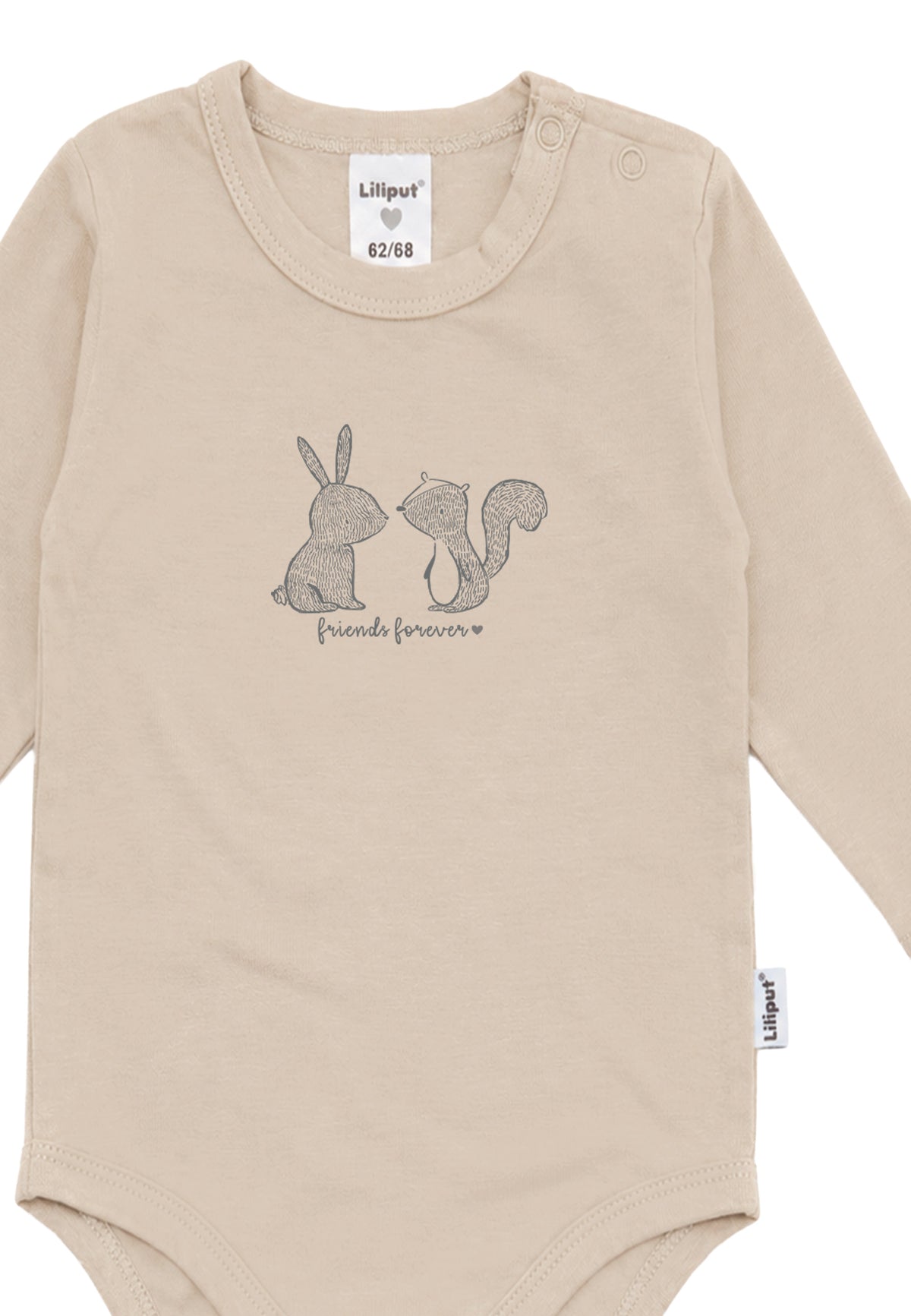 Liliput 2er-Pack Shirtbody Langarm „Friends Forever“ Beige & Rosenholz