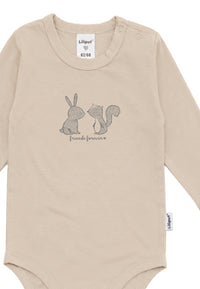 Liliput 2er-Pack Shirtbody Langarm „Friends Forever“ Beige & Rosenholz