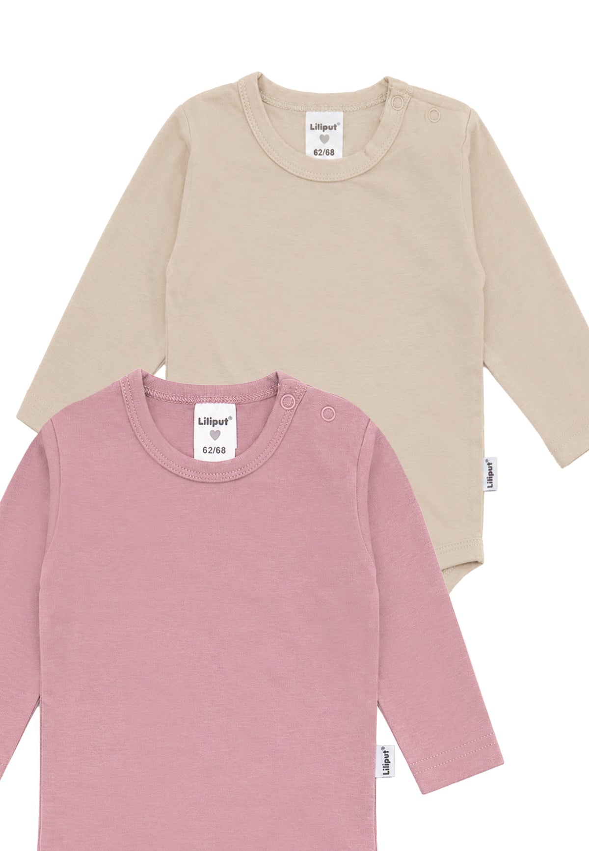 Liliput 2er-Pack Shirtbody Langarm Beige & Rosenholz