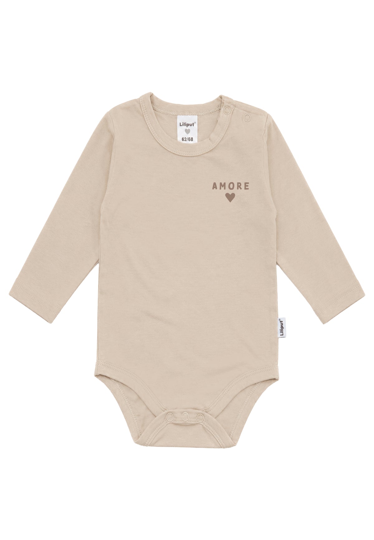 Shirtbody Langarm "Amore" in Beige
