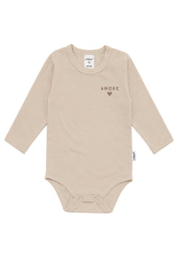 Shirtbody Langarm "Amore" in Beige