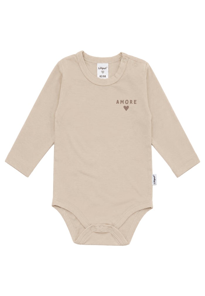 Shirtbody Langarm "Amore" in Beige