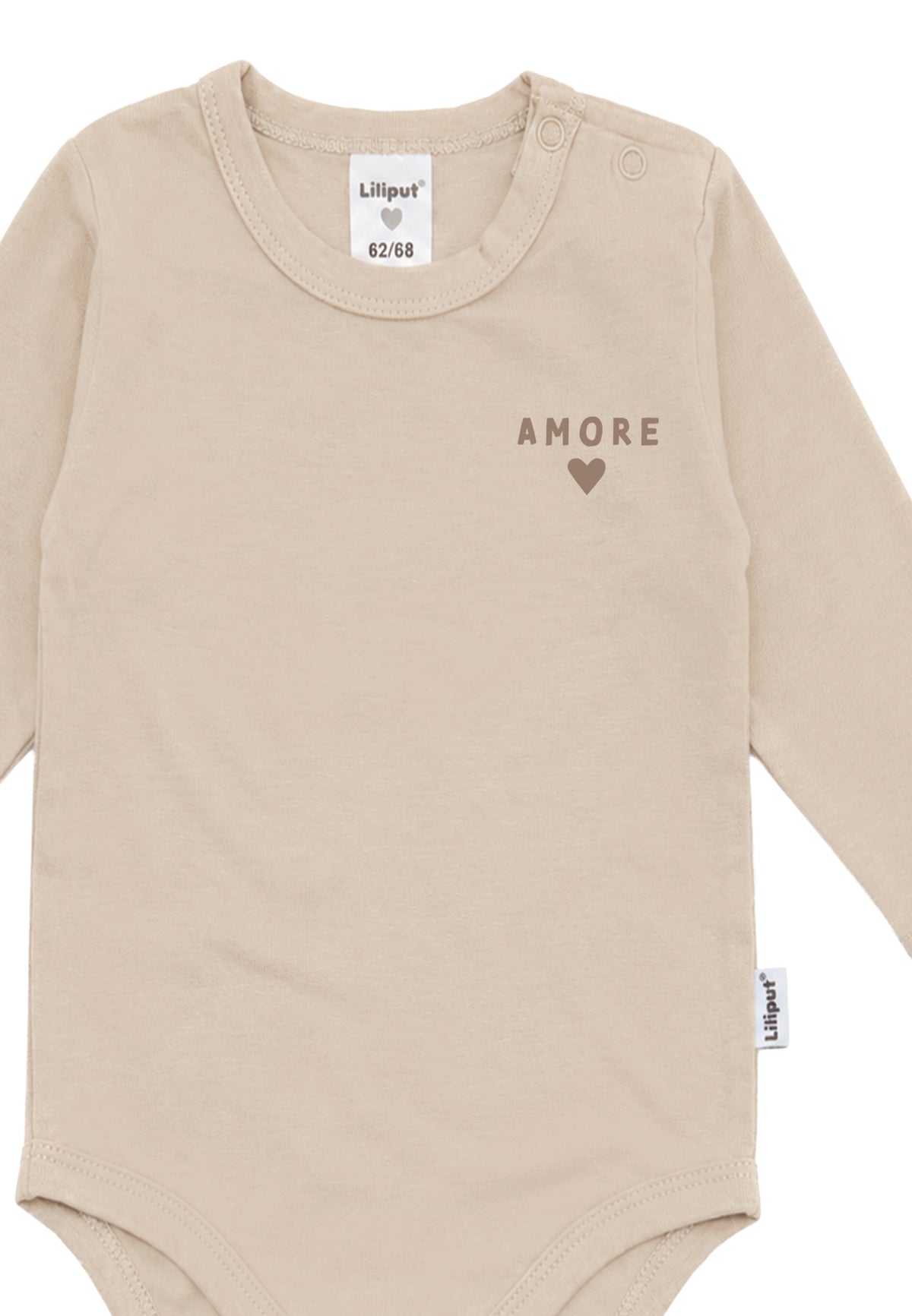 Shirtbody Langarm "Amore" in Beige