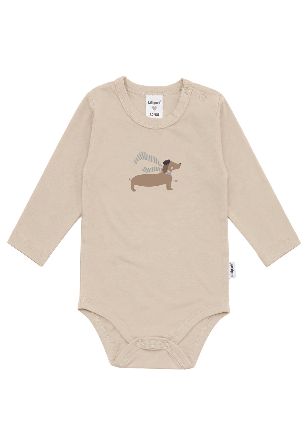 Liliput Shirtbody Langarm "Dackel" Beige