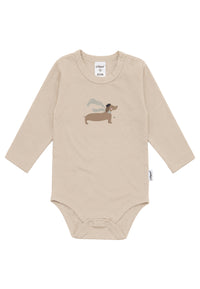 Liliput Shirtbody Langarm "Dackel" Beige