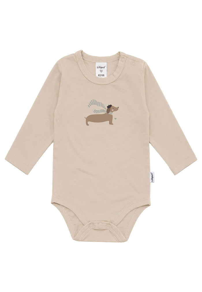Liliput Shirtbody Langarm "Dackel" Beige