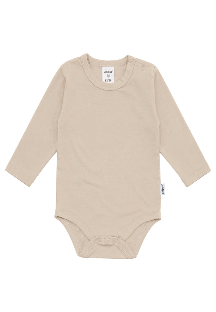 Shirtbody Langarm in Beige