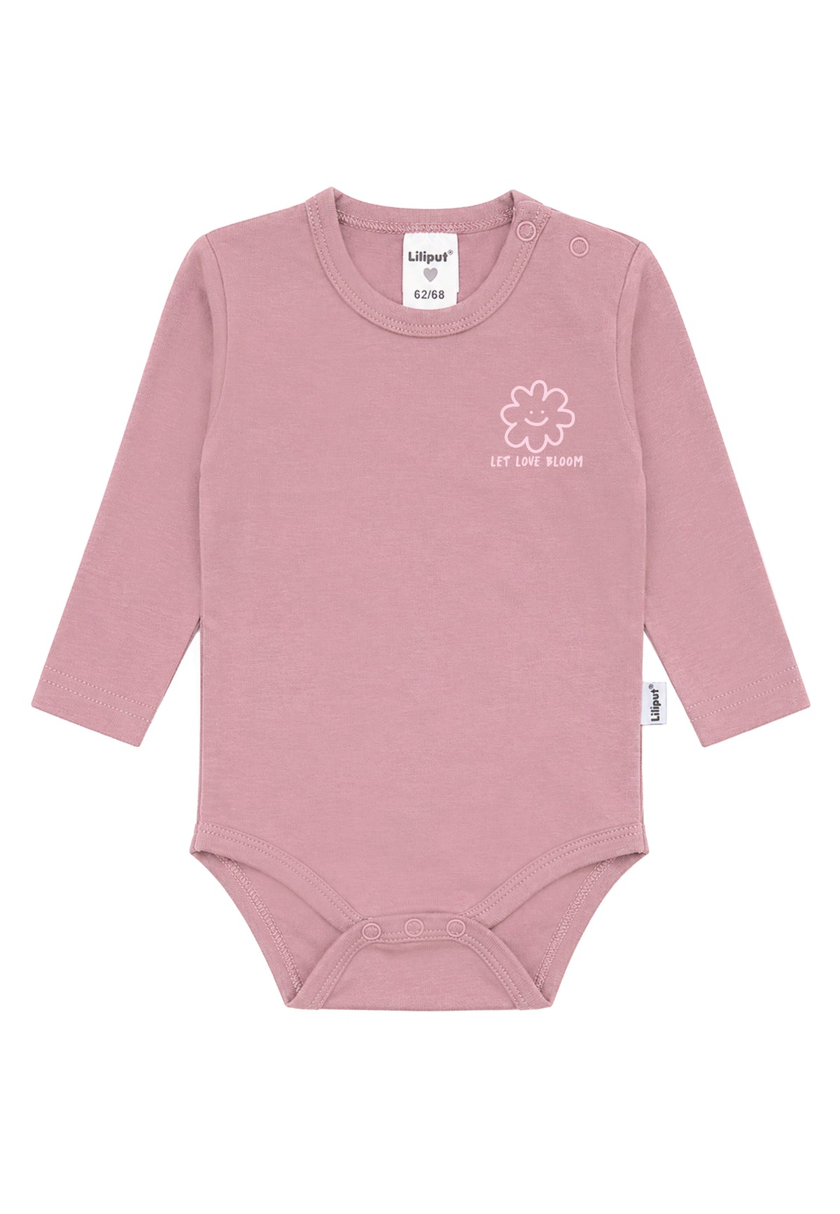 Liliput Shirtbody Langarm "Let Love Bloom" Rosenholz