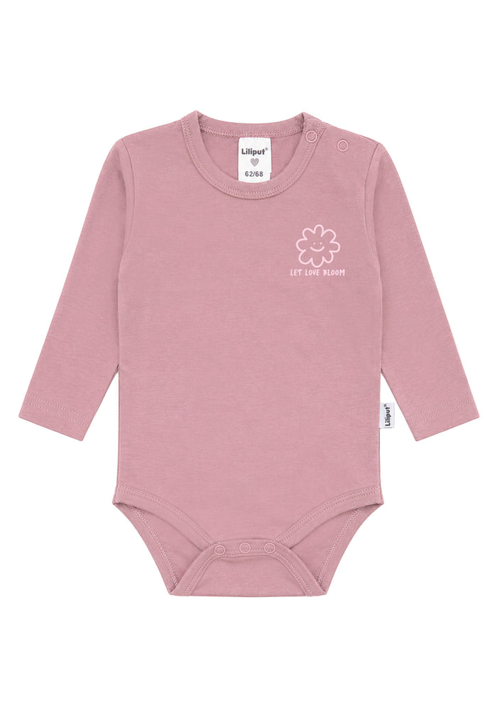 Liliput Shirtbody Langarm "Let Love Bloom" Rosenholz