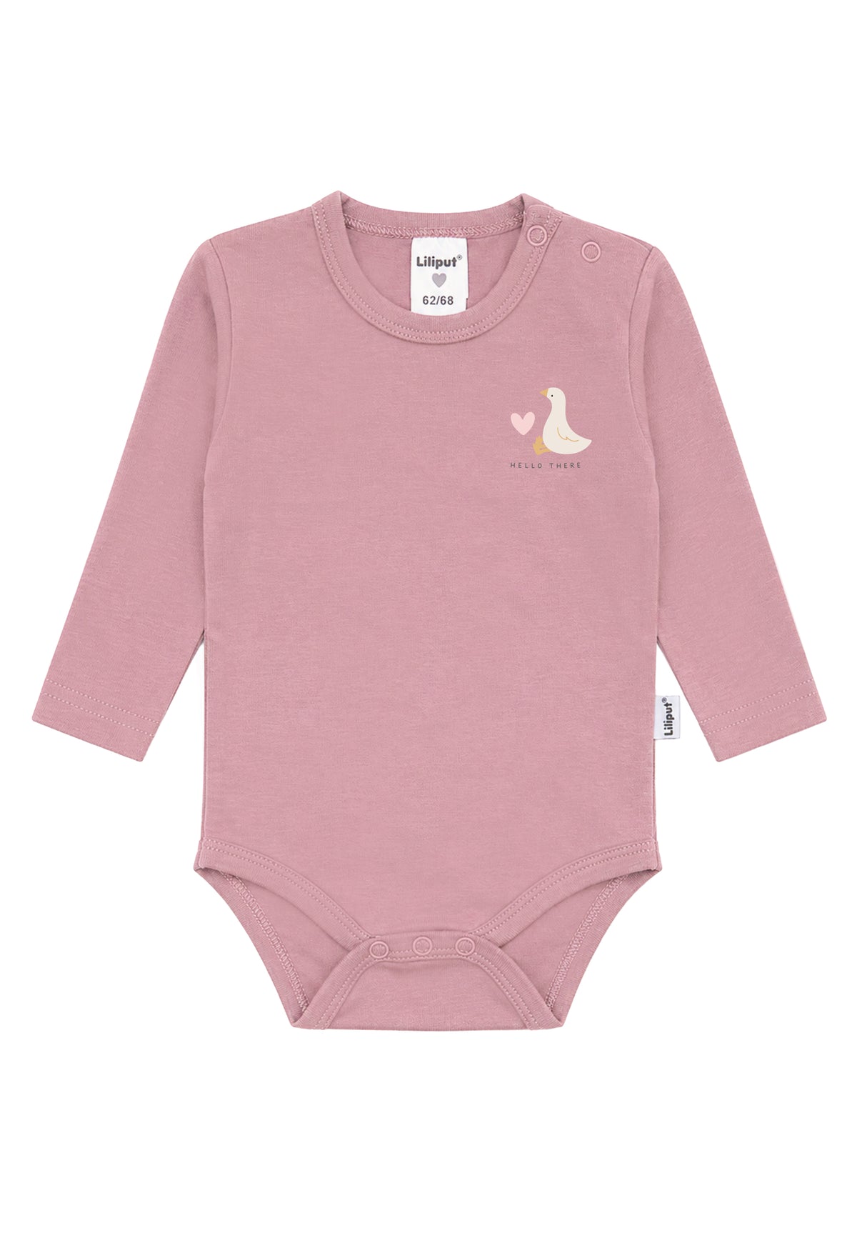 Liliput Shirtbody Langarm "Hello There" Rosenholz