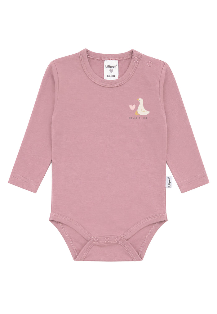 Liliput Shirtbody Langarm "Hello There" Rosenholz