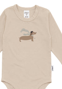 Liliput Shirtbody Langarm "Dackel" Beige