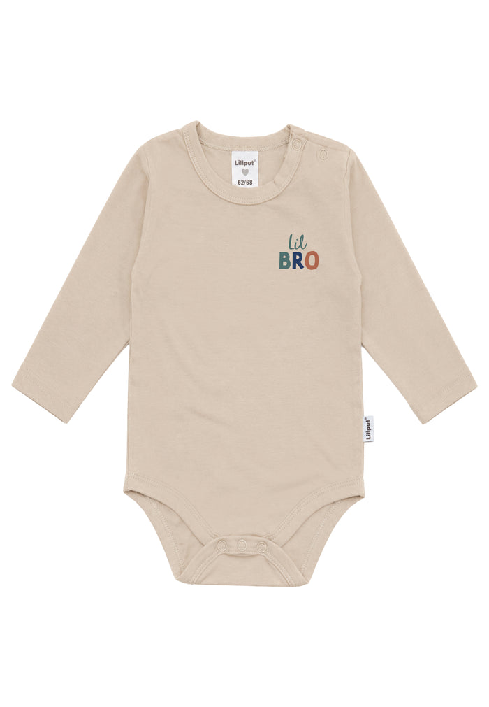 Liliput Shirtbody Langarm "Lil Bro" Beige