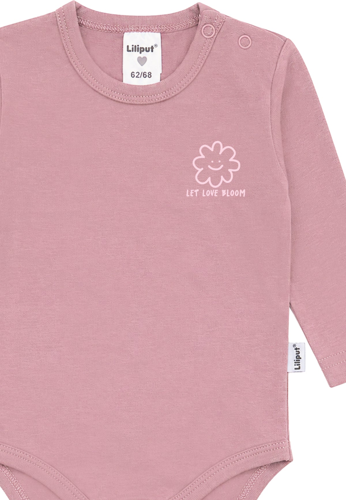 Liliput Shirtbody Langarm "Let Love Bloom" Rosenholz