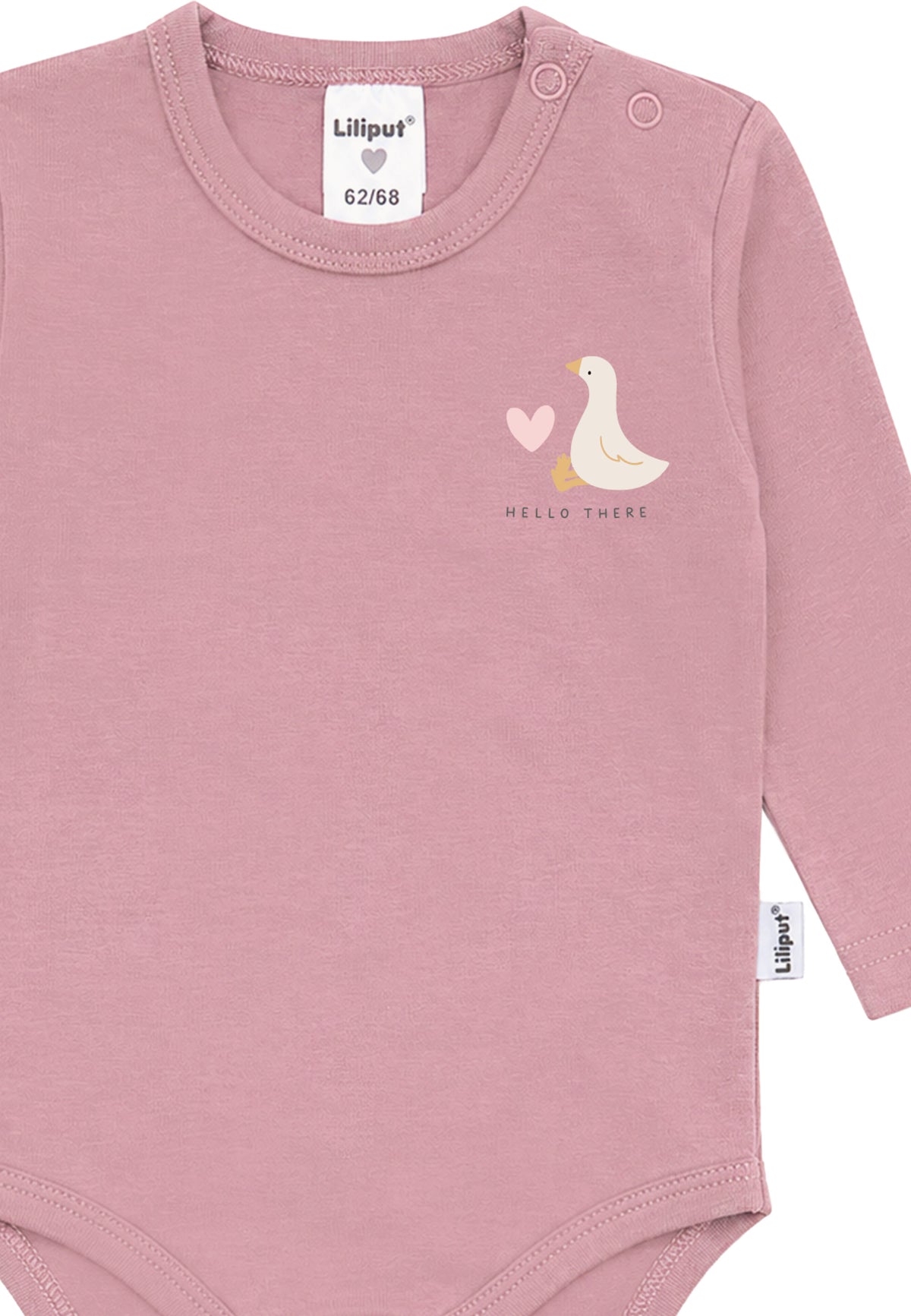 Liliput Shirtbody Langarm "Hello There" Rosenholz
