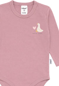 Liliput Shirtbody Langarm "Hello There" Rosenholz