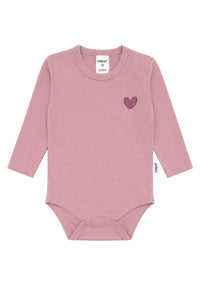 Liliput Shirtbody Langarm "Smiley Herz" Rosenholz