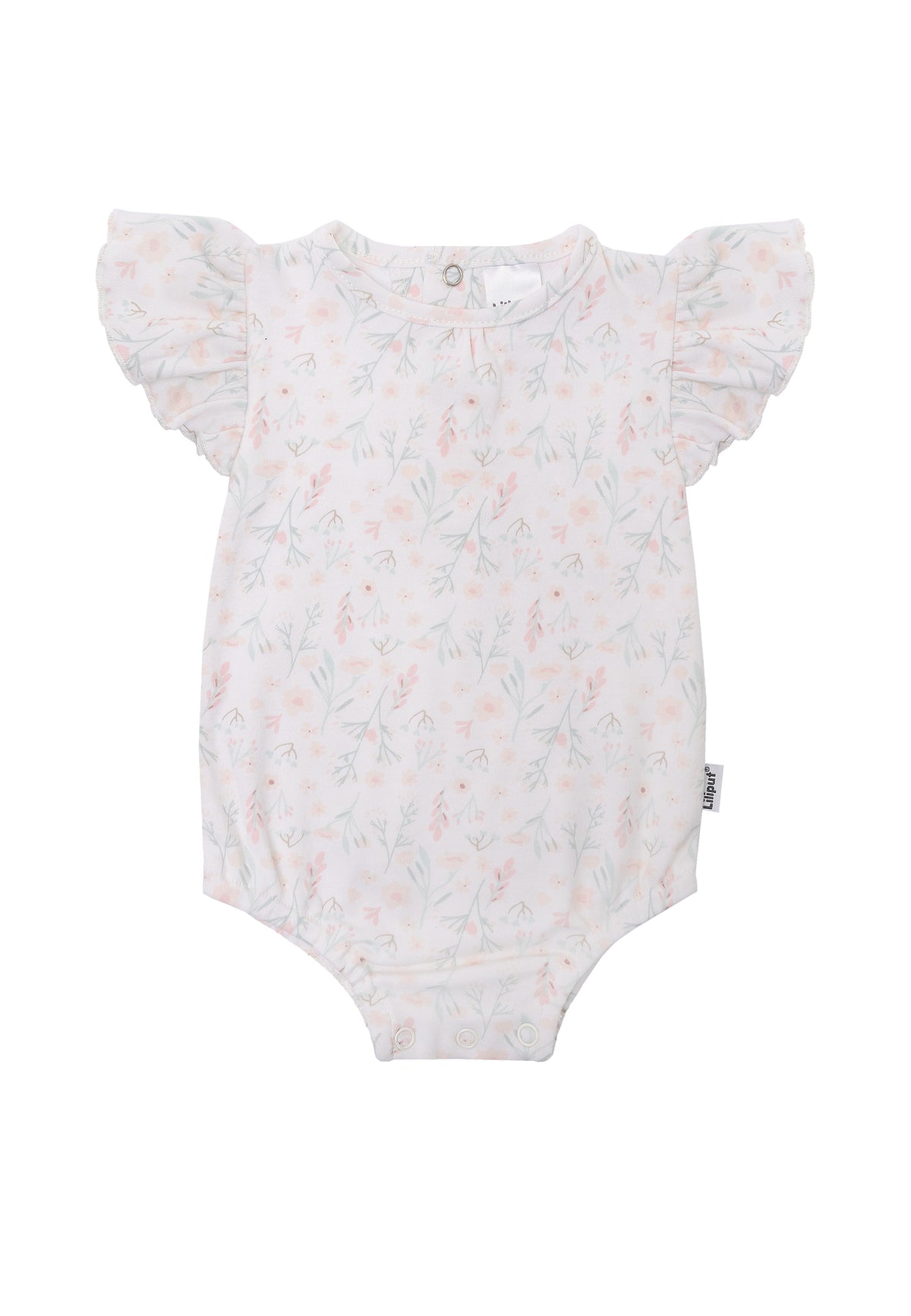 Kurzarmbody mit Rüschenärmeln und Blumenprint.