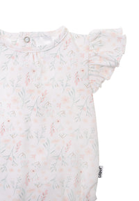 Detailansicht Kurzarmbody mit AOP Blumen