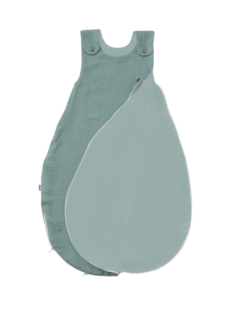 Detailansicht des Baumwollschlafsacks für den Sommer.