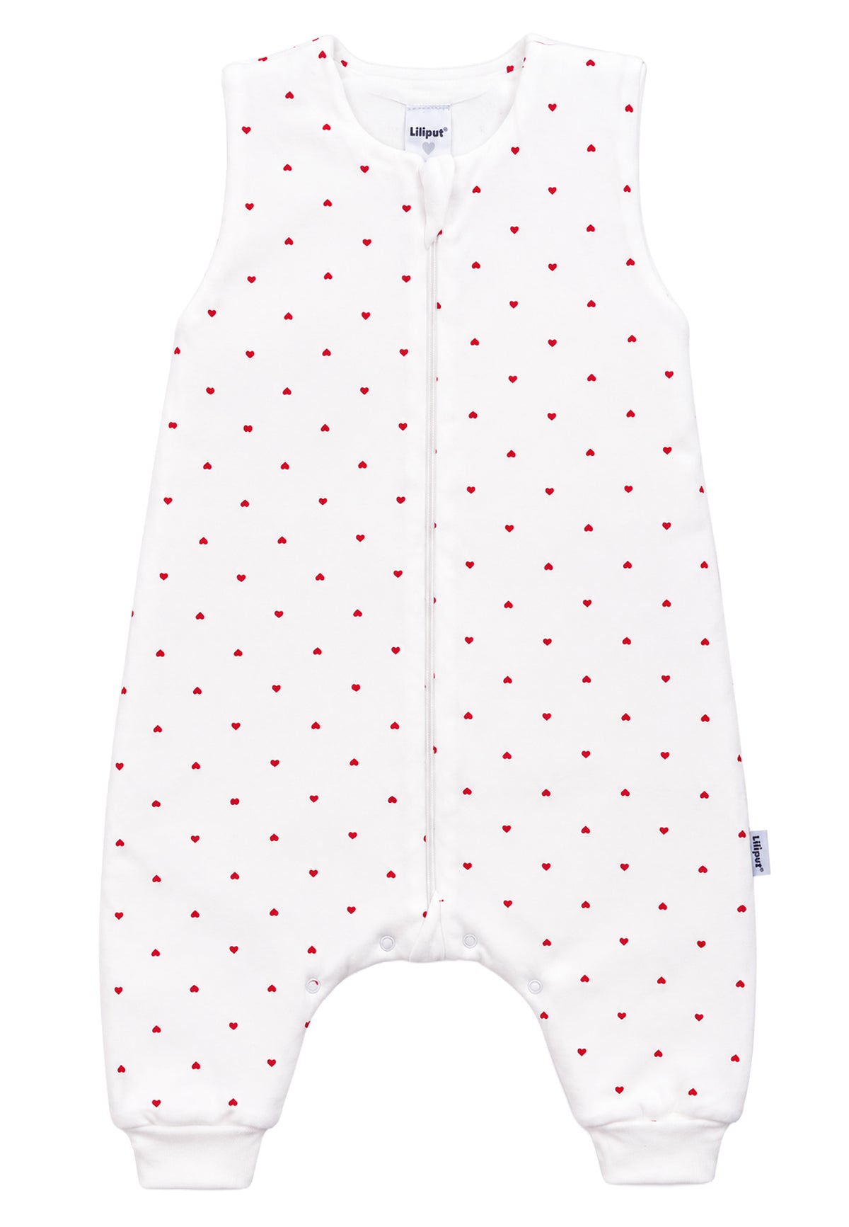 2-teiliges Baby-Schlafset mit Herzchenprint in Weiß & Rot