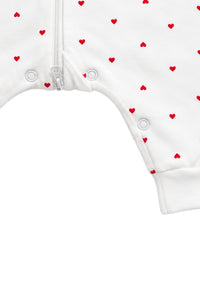 2-teiliges Baby-Schlafset mit Herzchenprint in Weiß & Rot