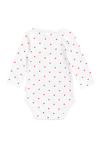 2-teiliges Baby-Schlafset mit Herzchenprint in Weiß & Rot