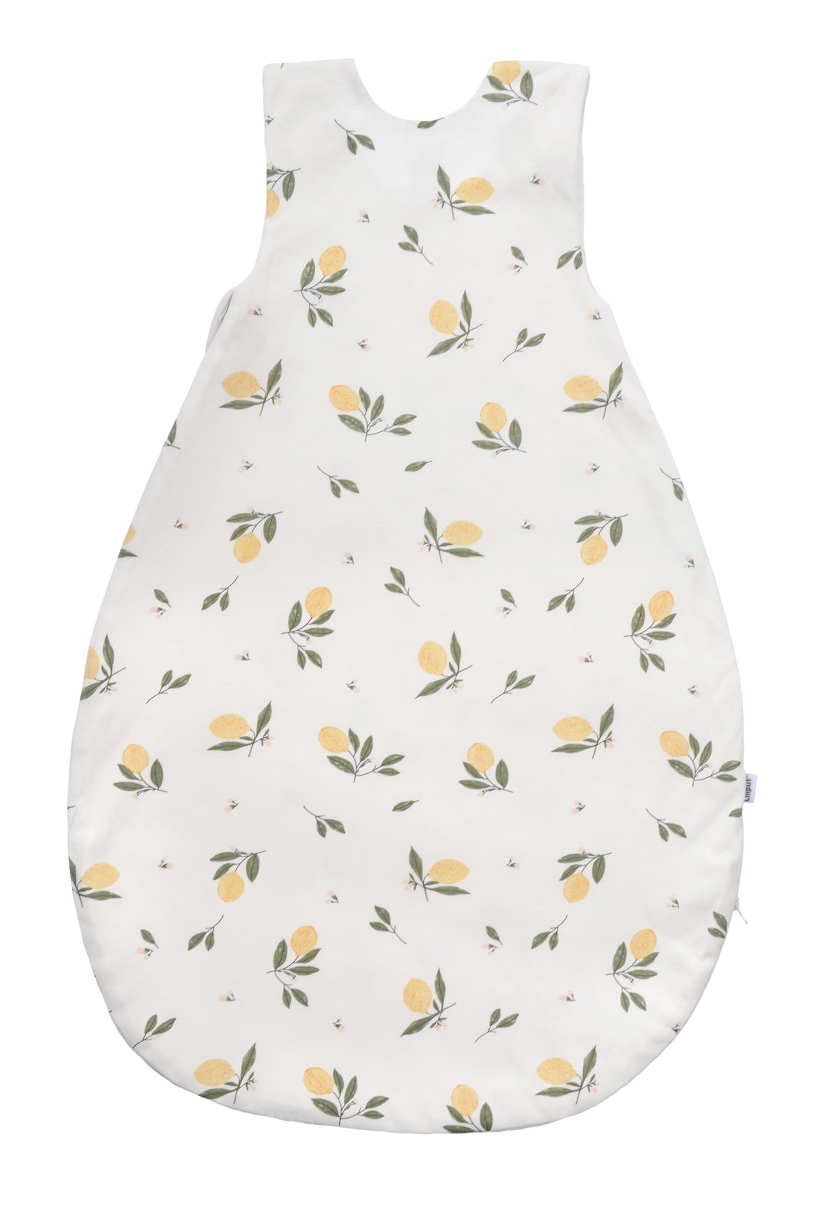 Rückseite des Schlafsacks mit niedlichem Zitronenprint.