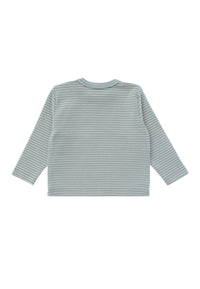 Langarmshirt in schilf-ecru-geringelt Rückseite