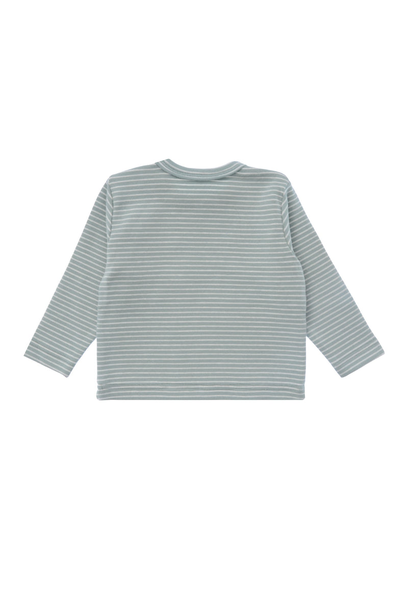 Langarmshirt in schilf-ecru-geringelt Rückseite