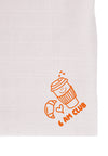 2er-Pack Premium-Musselintücher in apricot und grau "6 am Club" Print
